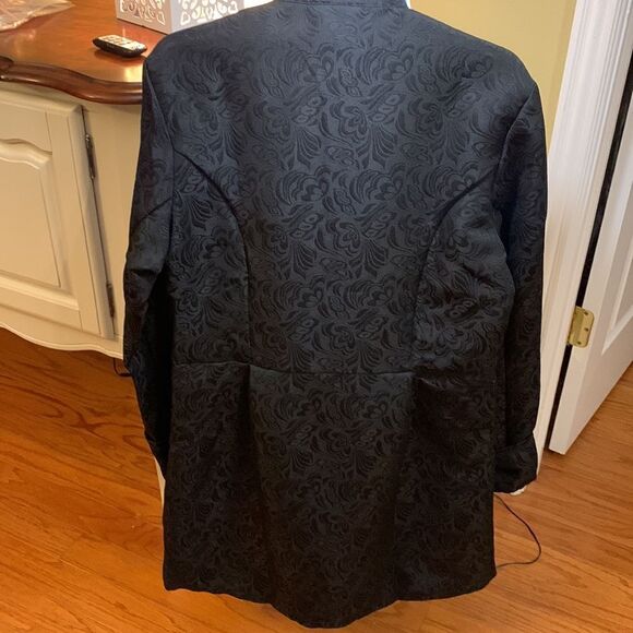 H&ZY Black lightweight dress jacket open front with inoperable button detail - Picture 2 of 11